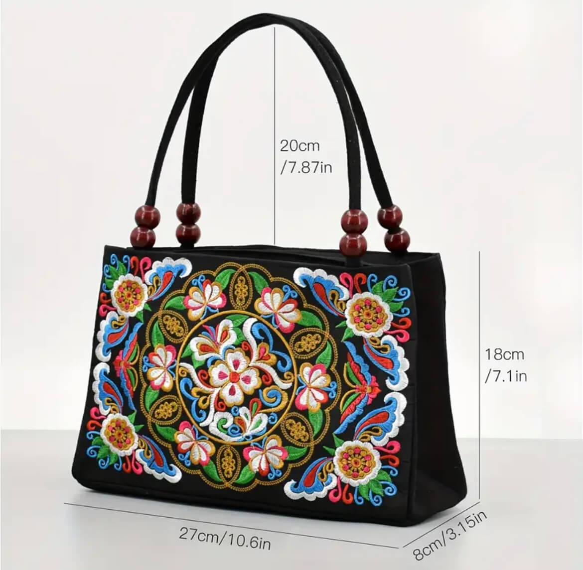 Boho Floral Embroidered Handbag πΈβ¨