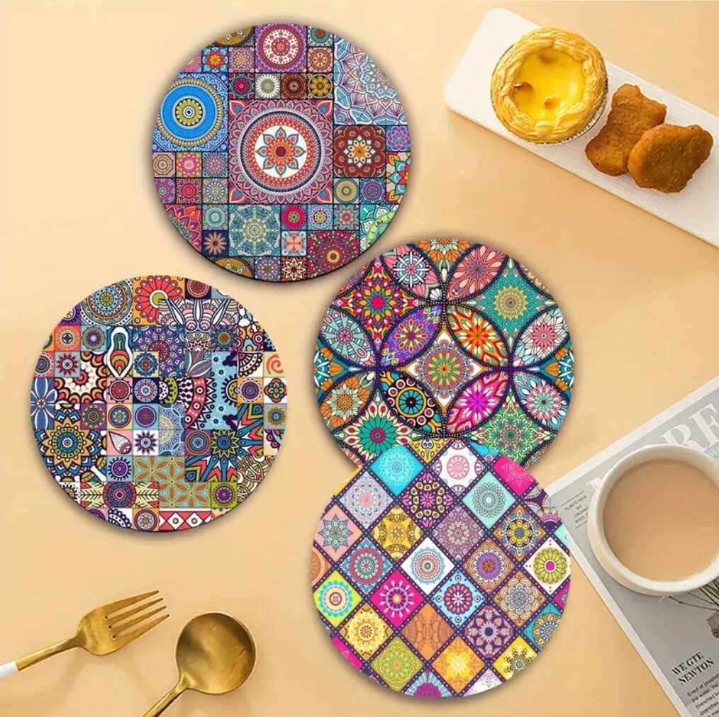 Mandala Wooden Placemats - Set of Four
