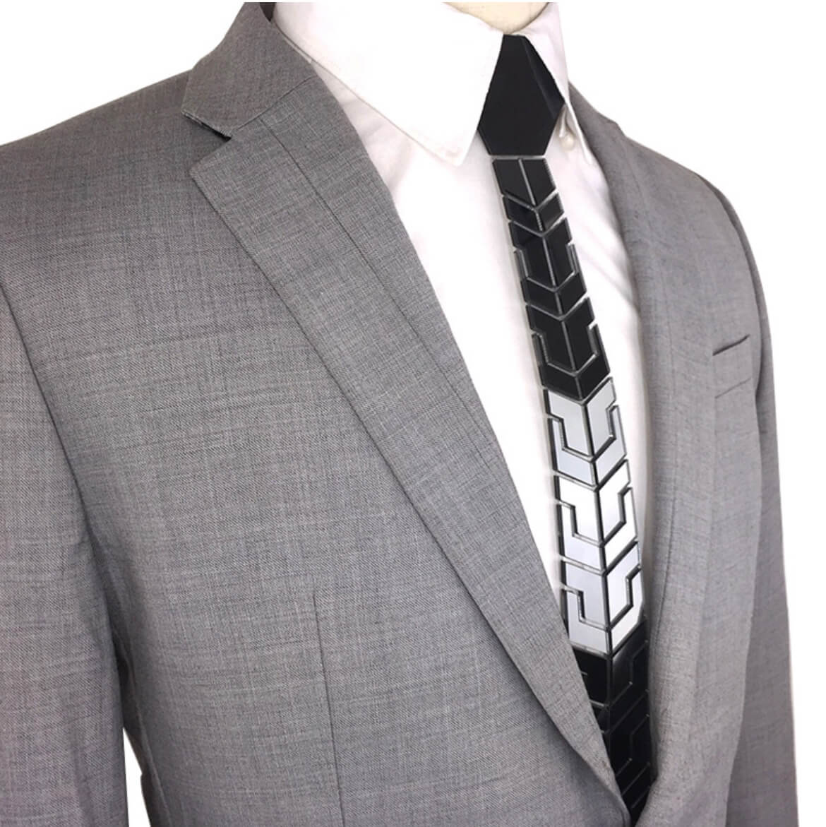 Gold/Black Reversible Geometric Tie – Bold. Futuristic. Limitless.
