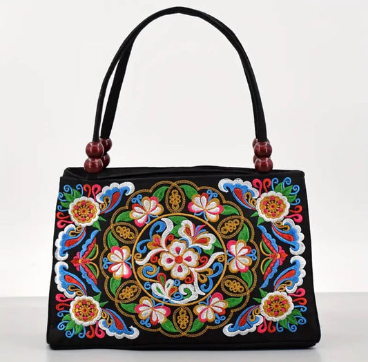 Boho Floral Embroidered Handbag 🌸✨