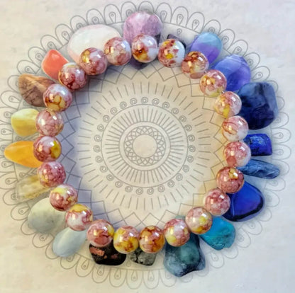 🌸✨ Sakura Agate Bracelet – Blossom Within