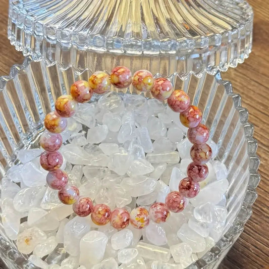 🌸✨ Sakura Agate Bracelet – Blossom Within