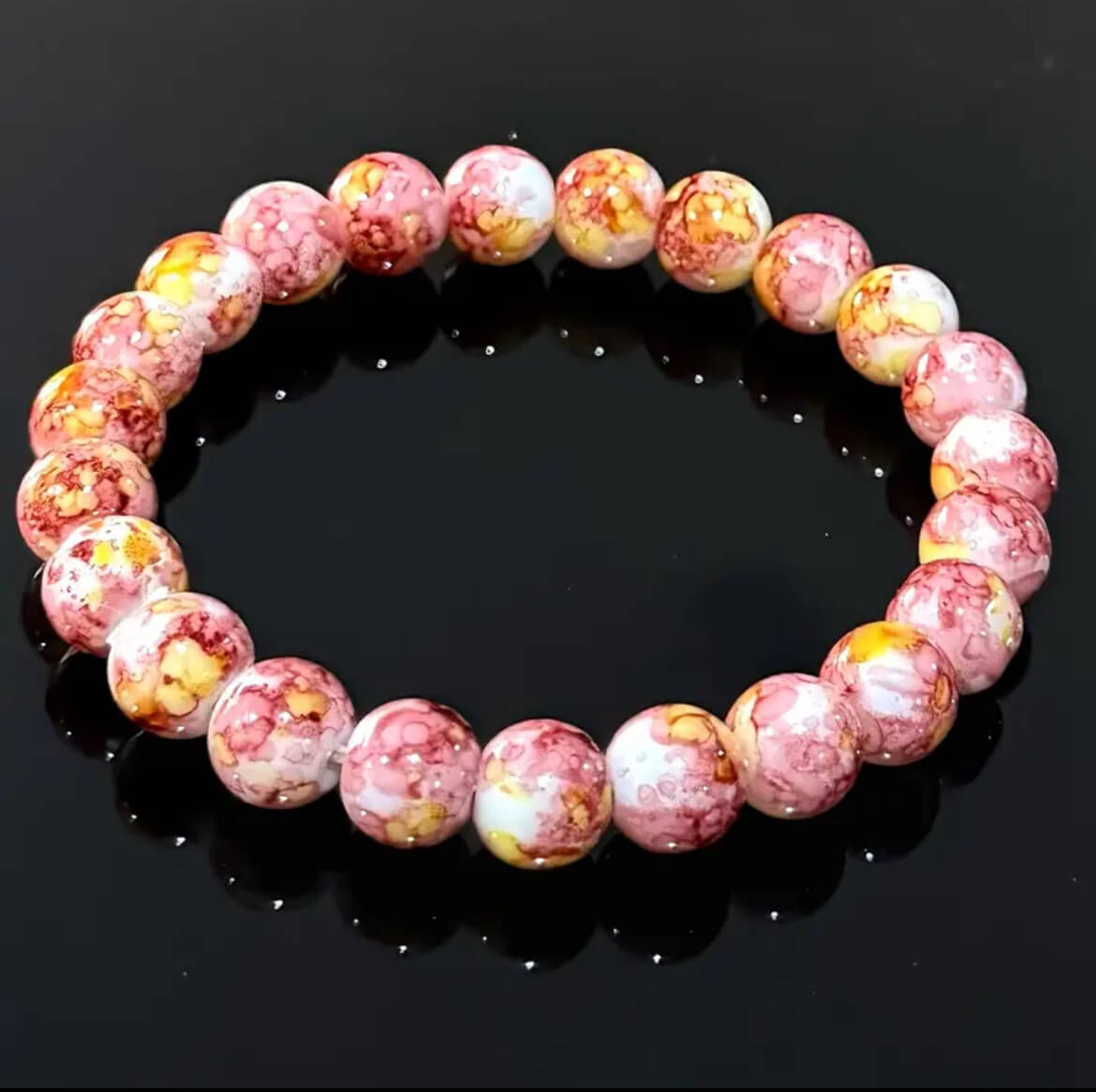 🌸✨ Sakura Agate Bracelet – Blossom Within