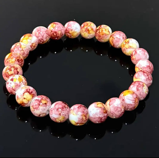 🌸✨ Sakura Agate Bracelet – Blossom Within