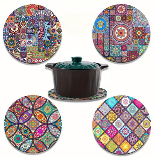 Mandala Wooden Placemats - Set of Four