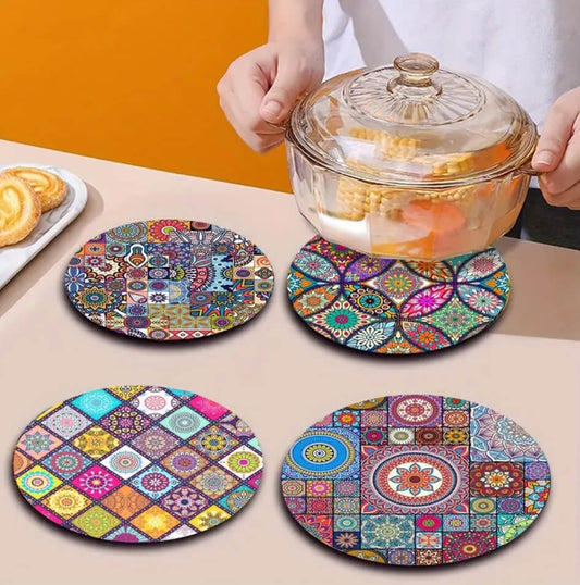 Mandala Wooden Placemats - Set of Four