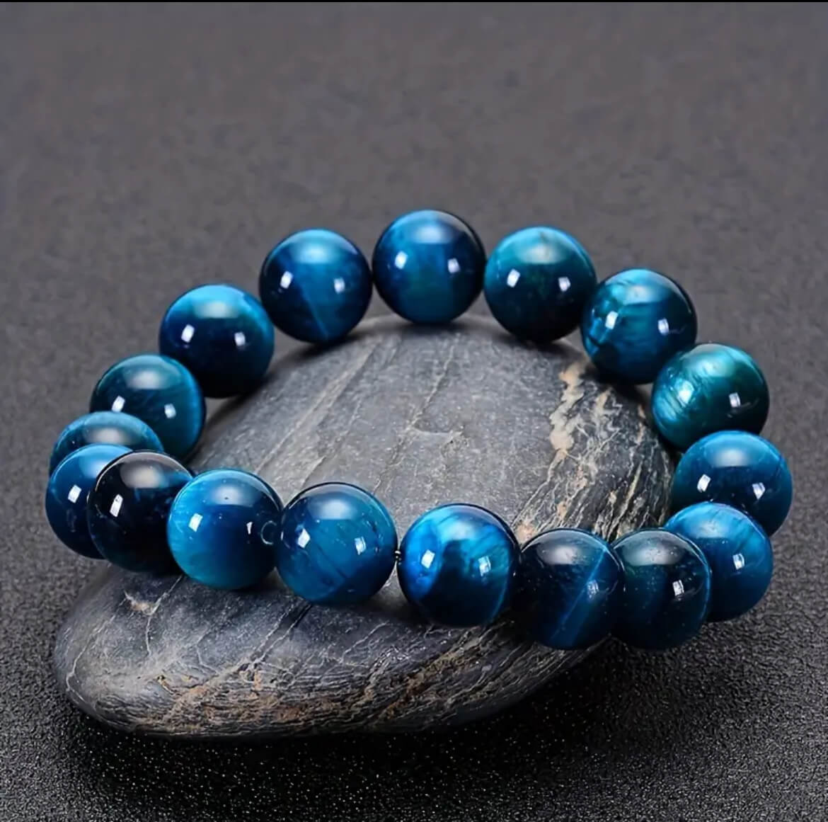 🌀 Natural Blue Tiger Eye Bracelet – Calm, Clarity & Confidence