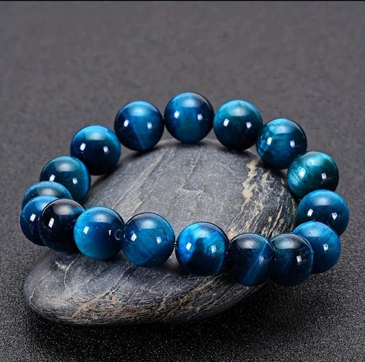 🌀 Natural Blue Tiger Eye Bracelet – Calm, Clarity & Confidence