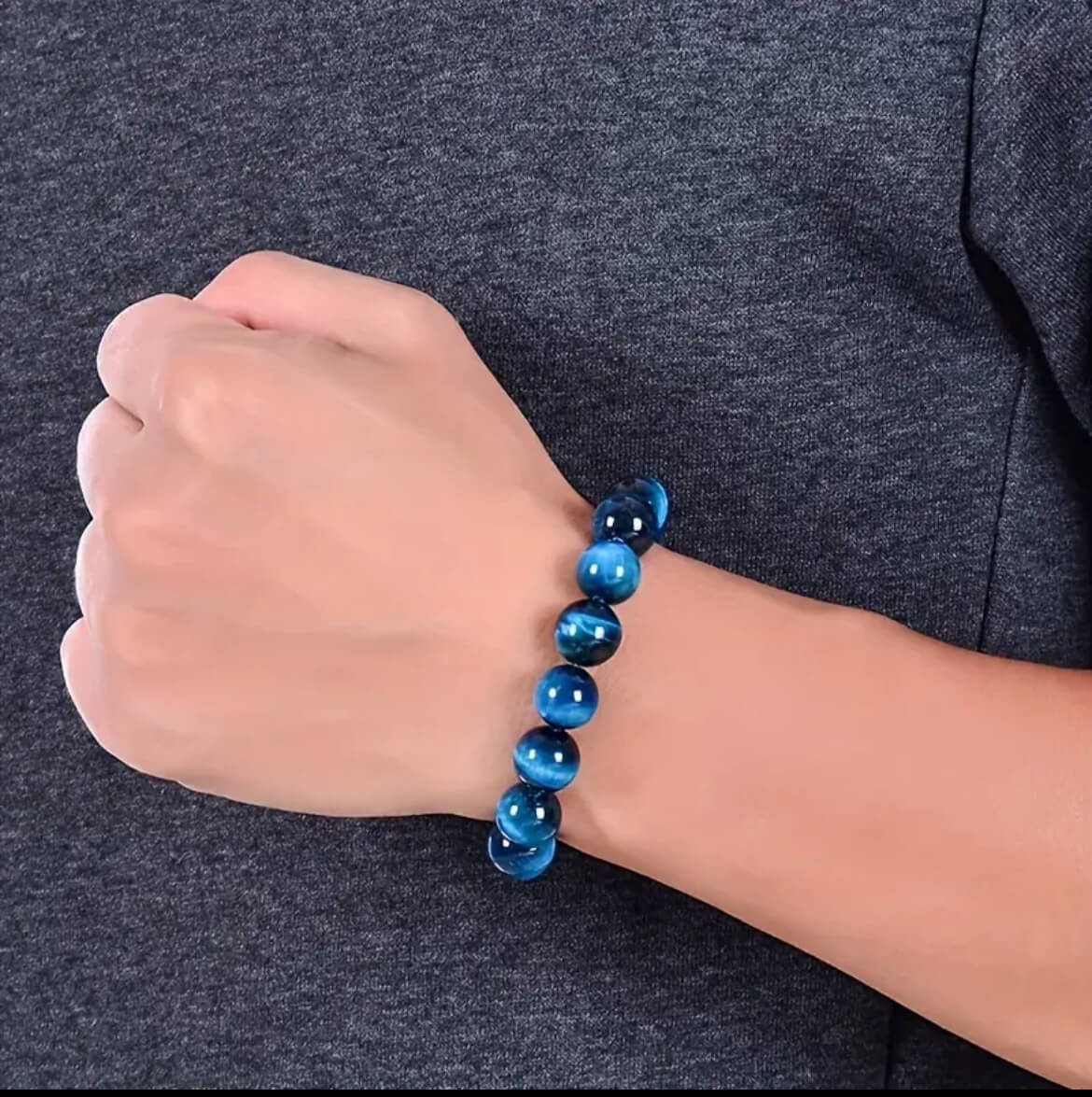 🌀 Natural Blue Tiger Eye Bracelet – Calm, Clarity & Confidence