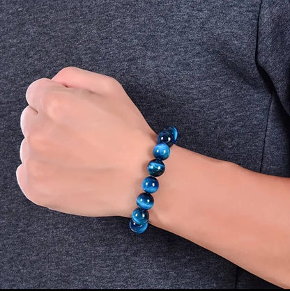 🌀 Natural Blue Tiger Eye Bracelet – Calm, Clarity & Confidence
