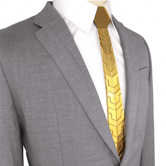 Gold/Black Reversible Geometric Tie – Bold. Futuristic. Limitless.