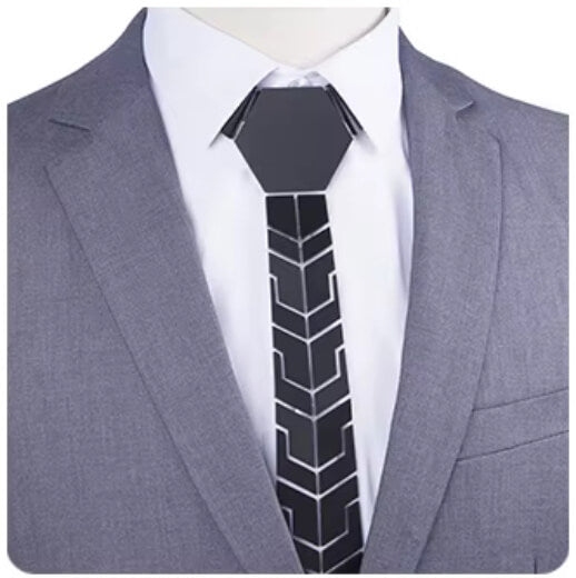 Gold/Black Reversible Geometric Tie – Bold. Futuristic. Limitless.
