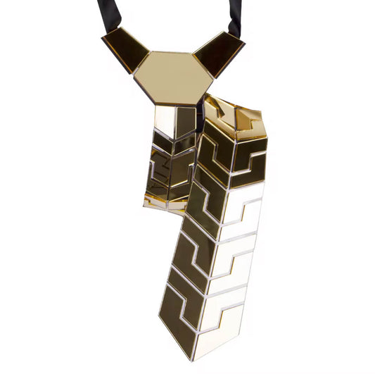 Gold/Black Reversible Geometric Tie – Bold. Futuristic. Limitless.