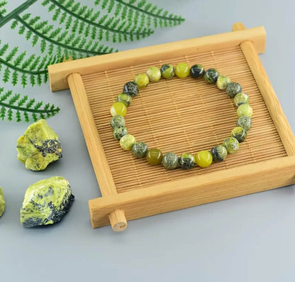 🌿💛 Grass Yellow Stone Bracelet – Grounded Energy, Solar Radiance