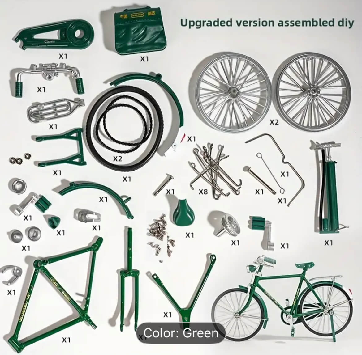Miniature DIY Bicycle Model Kit